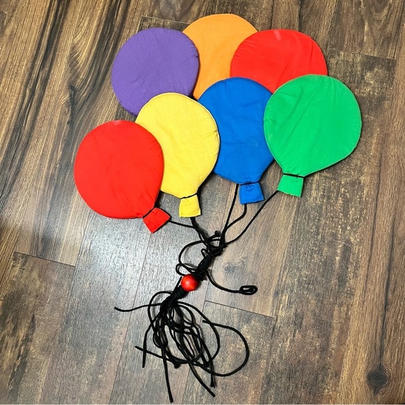 Vintage 70s 80s Circus Balloon Fabric Wall Hanging Kids Decor Wooltex 19… - Picture 1 of 4